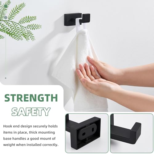 Suyar Matte Black Towel Hook, Coat Robe Holder for Bathroom Wall | SUS304 Stainless Steel, Screw Mount - color: Matte Black