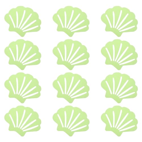 PATIKIL 12 Pcs Non Slip Bathtub Stickers, Anti Slip Shower Stickers Bathroom Shower Floor Decals Sea Shell Shape Cute Treads Tubs, Green - color: Green