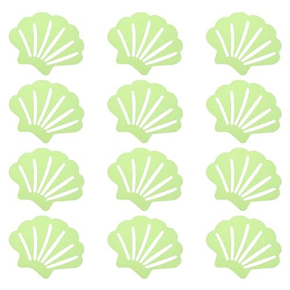 PATIKIL 12 Pcs Non Slip Bathtub Stickers, Anti Slip Shower Stickers Bathroom Shower Floor Decals Sea Shell Shape Cute Treads Tubs, Green - color: Green