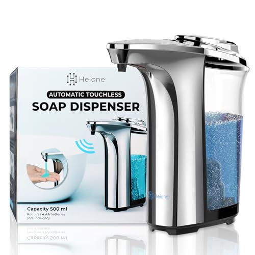Automatic Soap Dispenser Touchless, Silver Glossy Finish | 17oz / 500mL, Battery Operated