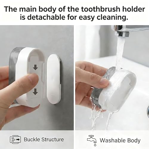 3 Pack Toothbrush Holder, Auto-Flip Cover & Dustproof (Gray) | Wall Mount Toothbrush Organizer, Detachable Design, Fits Manual & Sonic Brushes, Bathroom Storage for Family & Travel - color: Gray 3pcs