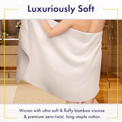 Alusa Home Ultra Soft & Plush Viscose from Bamboo Bath Sheets - 700 GSM Pack of 2 - Extra Large 70x35 in - Super Absorbent & Quick Drying (White) - color: White, size: 2pc Bath Sheets