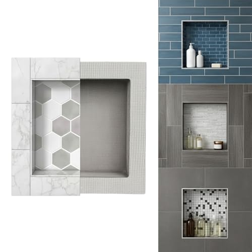 Shower Niche, Shower Niche Insert Tile Ready, 12x12 Inch, Soap Box, Prefab | Houseables Recessed Bathroom Storage, In Wall Shelf, Cubby Inserts, Recessed Shampoo Caddy, Inset Shelves, Built In Nook - size: 12 x 12 inches (ID)
