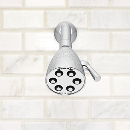 Speakman, Satin S-2252-AB-E2 Signature Brass Icon Anystream Adjustable Shower Head, 2.0 GPM - color: Polished Chrome, size: 2 GPM, style: Transitional