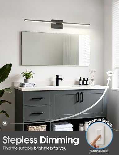 VOLISUN Bathroom Vanity Light 39.4 inch, Vanity Light Bar-ETL Certified | 5CCT Dimmable, 34W LED,Black Bathroom Light Fixture Over Mirror, For Mirror Cabinets - size: 39.4 inch