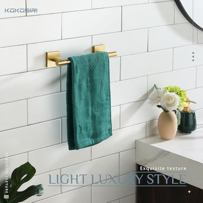 KOKOSIRI Towel Rack for Bathroom 9-Inch Hand Towel Bar Wall Mounted Towel Ring Holder Brushed Gold Stainless Steel Bathroom Organization, B4005BG-L9 - color: Brushed Gold
