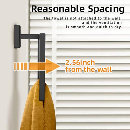 Matte Black Square Towel Ring, SUS304 Stainless Steel Hand Towel Holder for Bathroom Kitchen, Modern Style Towel Hanger, Thicken Ring Towel Holder, Towel Rack Square Wall Mounted - size: 1Pack Square