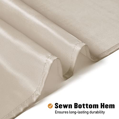 MitoVilla Extra Long Beige Shower Curtain Liner, Cream Shower Liner Fabric, Waterproof Bath Curtain Liner Polyester Soft Lightweight, 72 x 84 Inches, Washable - color: Fabric - Cream, size: 72"W x 84"L (Pack of 1)