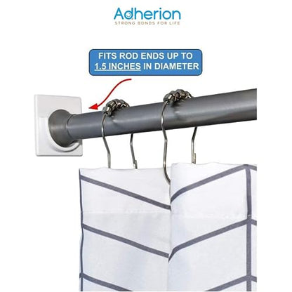 Adhesive Shower Curtain Rod Holder | Rod Retainer | No Drilling | Stick On | 3M Adhesive | Cream | 2 Pack | Shower Curtain Rod Not Included | - color: Cream, size: Small