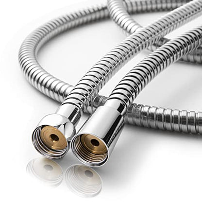 OFFO Shower Hose, 80 in Bidet Hose High Pressure Explosion Proof Toilet for Bidet Sprayer Stainless Steel Electroplating Handheld Shower Flex Hoses with Woven Inner Tube, Chrome - color: Chrome, size: 80 in