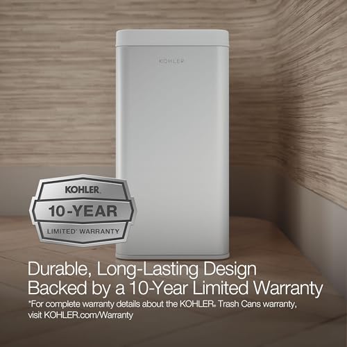Kohler K-31313-STW 12-Liter Open-Top Trash Can, White Stainless Steel - color: White Stainless Steel, size: 3.1 Gallon - Open Top