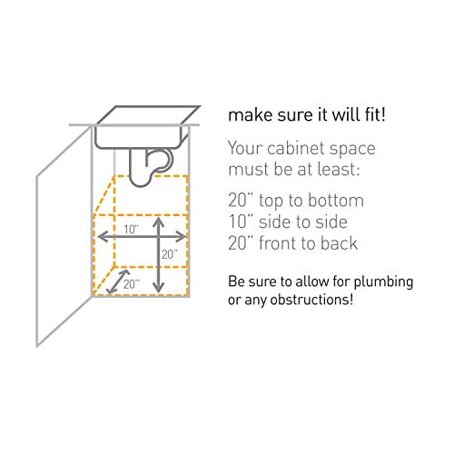simplehuman Under Counter Pull-Out Can, 30L / 8 Gallon In-Cabinet Trash Can, Heavy-Duty Steel Frame, Commercial-Grade Ball-Bearing Tracks, Hides Trash Inside the Cabinet - size: 30L