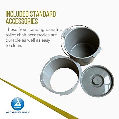 Dynarex Bariatric Folding Bedside Commode, 3 in 1 Portable Toilet Chair, Raised Toilet Seat and Toilet Safety Rail, 1 Commode - size: Bariatric