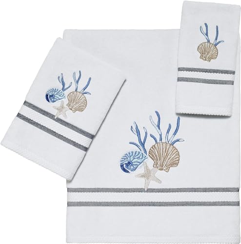 Avanti Linens - Fingertip Towel, Soft & Absorbent Cotton Towel (Blue Lagoon Collection)