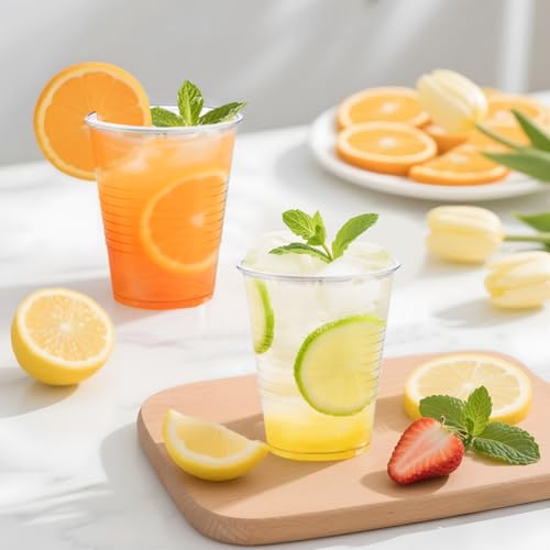 SIUQ 600 Pack 5 oz Clear Plastic Cups, Small Disposable Bathroom Cups | Mini Cup For Mouthwash, Hot/Cold Drinks, Parties, Picnic, Travel, BBQ, Events, Home, Office, Halloween, Christmas & Daily Use - style: 5 oz-600pack
