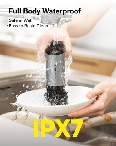HOTO Grip™ Cordless Electric Spin Scrubber, IPX7 Waterproof, 6 Brush Heads | Lightweight at 0.65 lb, Powerful Cleaning Scrubber, for Bathroom, Kitchen, Tile, Shower