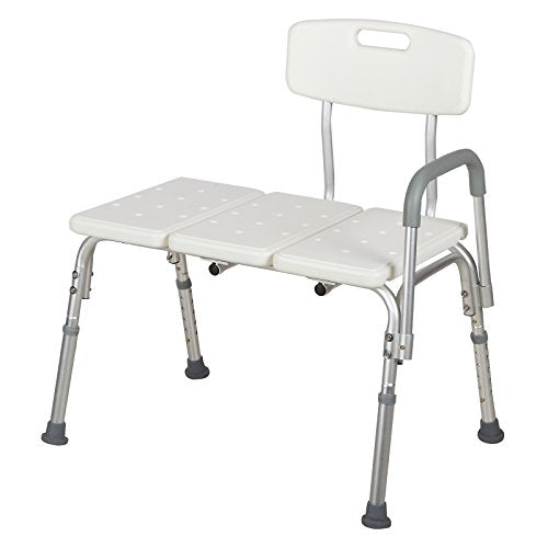 Medical Shower Chair 10 Height Adjustable Bath Tub Bench Stool Seat Back and Arm