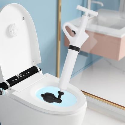 Air Plunger for Toilet,Toilet Plunger, Drain Plumb Plunger,Power Plunger,High Pressure with Detachable Assembly Heads for Plugging Toilets,Kitchens,Bathrooms (White)