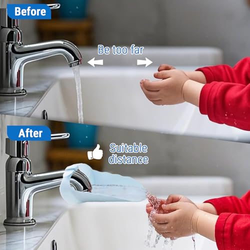 Faucet Extender for Kitchen Sink and Bathtub, Universal PP Kids Hand Wash Faucet Extension Easy Install Toddler Bathroom Accessory (Blue) - color: Blue