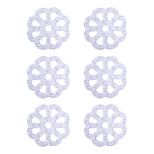 Kenney KN61549 Vinyl Bath Treads with Suction Cups for Use Inside the Bathroom Shower, 5" L x 5" W, Clear - size: 5" (Round)