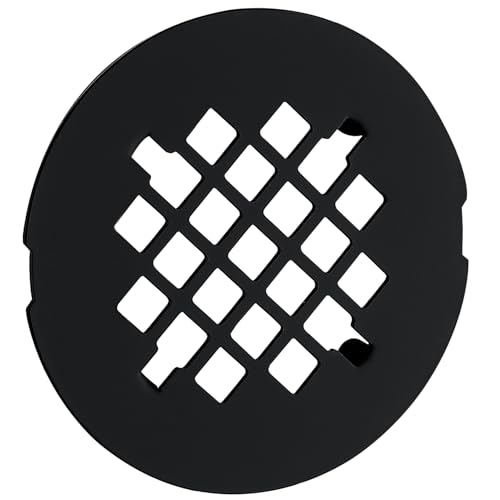 4-1/4 inches Snap-On Round Shower Drain Cover, Stainless Steel (Matte Black) - color: Matte Black