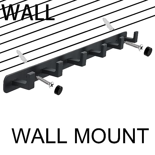 Coat Rack, Heavy Duty Stainless Steel 6 Tri Coat Hook Hanger, Wall Mounted Wall Hooks, Rustic Clothes Hook/Key Hook Rail for Bathroom Kitchen Entryway(2 Pack, 6 Hook Black) - color: Black, size: 6 Hook-2 Pcs