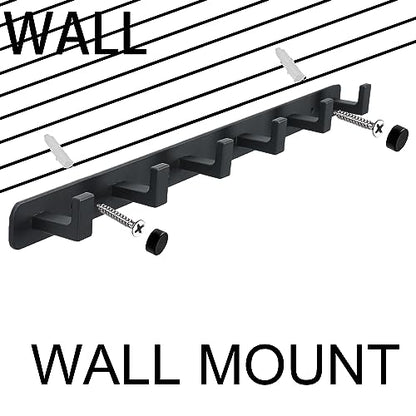 Coat Rack, Heavy Duty Stainless Steel 6 Tri Coat Hook Hanger, Wall Mounted Wall Hooks, Rustic Clothes Hook/Key Hook Rail for Bathroom Kitchen Entryway(2 Pack, 6 Hook Black) - color: Black, size: 6 Hook-2 Pcs