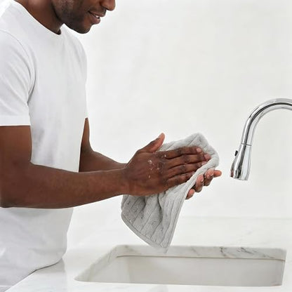 3 Pack Microfiber Hand Towels for Bathroom with Hanging Loops Quick Dry Small Towel Set for Bathroom Kitchen 14 x29.6inch (Gray) - color: Gray