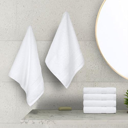 Amazon Basics 100% Cotton Hand Towels, Fade-Resistant, Soft and Absorbent, 16 x 26 inches, White, 6-Pack - color: White, size: Hand Towel (Pack of 6), style: Classic
