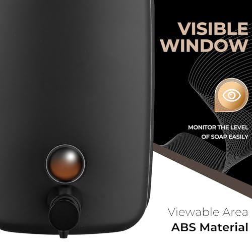 Commercial Soap Dispenser Wall Mount Stainless Steel Soap Dispensers Liquid Manual Anti-Leak Pump Hand Soap Dispenser for Bathroom Kitchen Black (35 fl.oz./1000ml) - color: Black, size: 1000ml