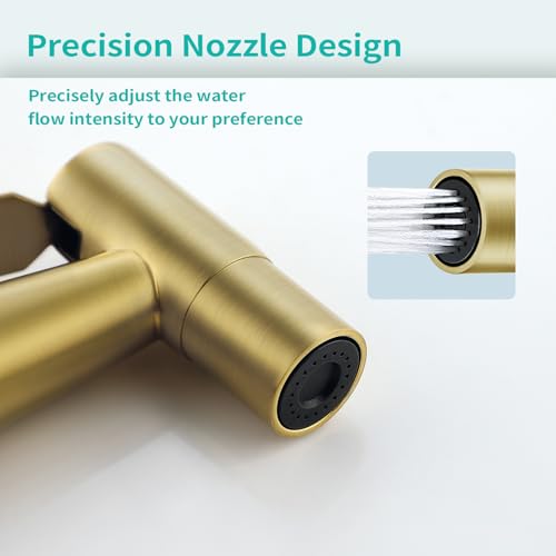 BARROCK 2 Pack Bidet Sprayer Head Only, Stainless Steel Handheld Shattaf Jet Spray for Toilet, Baby Cloth Diaper Sprayer with Adjustable Water Pressure Control, Brushed Gold - color: Brushed Gold