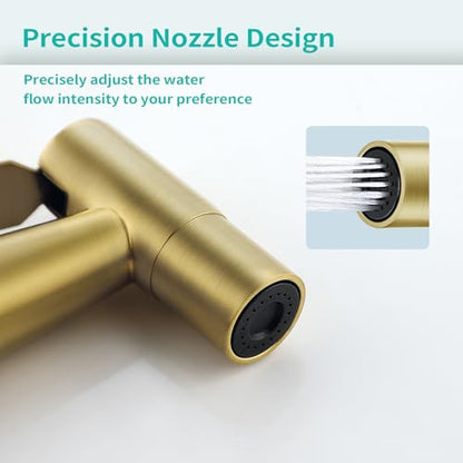BARROCK 2 Pack Bidet Sprayer Head Only, Stainless Steel Handheld Shattaf Jet Spray for Toilet, Baby Cloth Diaper Sprayer with Adjustable Water Pressure Control, Brushed Gold - color: Brushed Gold