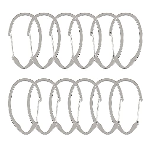 Shower Hooks - Shower Curtain Rings for Bathroom - Rust Proof Shower Curtain Hooks for Shower Curtain or Liner - Set of 12, Polished Chrome - color: Chrome