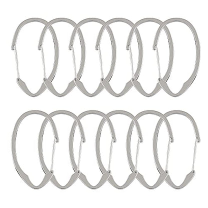 Shower Hooks - Shower Curtain Rings for Bathroom - Rust Proof Shower Curtain Hooks for Shower Curtain or Liner - Set of 12, Polished Chrome - color: Chrome