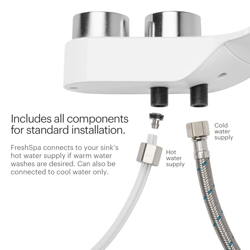 Brondell Bidet - FreshSpa Comfort Plus Bidet Attachment - Dual Temperature and Dual Nozzle with Retractable Nozzles and Self-Cleaning Function