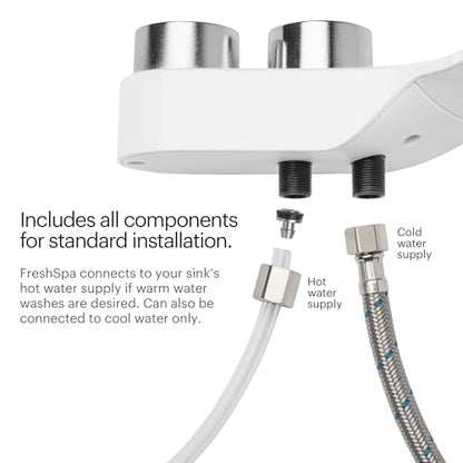 Brondell Bidet - FreshSpa Comfort Plus Bidet Attachment - Dual Temperature and Dual Nozzle with Retractable Nozzles and Self-Cleaning Function