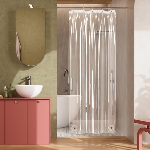 Titanker Stall Shower Curtain Liner, 32x72 Clear Shower Liner PEVA Lightweight Inside Shower Curtains for Bathroom with Magnets and Grommet - color: Clear, size: 32"W x 72"L (Pack of 1)