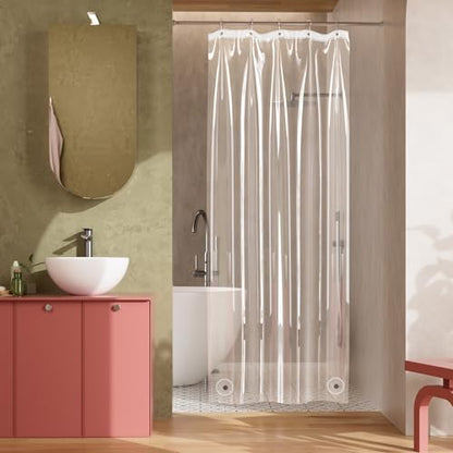 Titanker Stall Shower Curtain Liner, 32x72 Clear Shower Liner PEVA Lightweight Inside Shower Curtains for Bathroom with Magnets and Grommet - color: Clear, size: 32"W x 72"L (Pack of 1)
