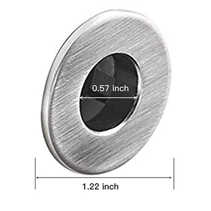 Brushed Nickel Sink Basin Trim Overflow Cover Brass Insert in Hole | Round Caps Pack of 2 by Homevacious - color: Brushed Nickel-2pack