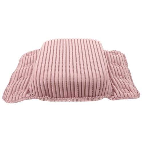 YARNOW Non-Slip Pink Bath Pillow for Tub with 8 Strong Suction Cups, Ergonomic PVC Doublewing Headrest Neck and Back Support, Easy to Clean Bath Accessory for Women at Home or Hotel