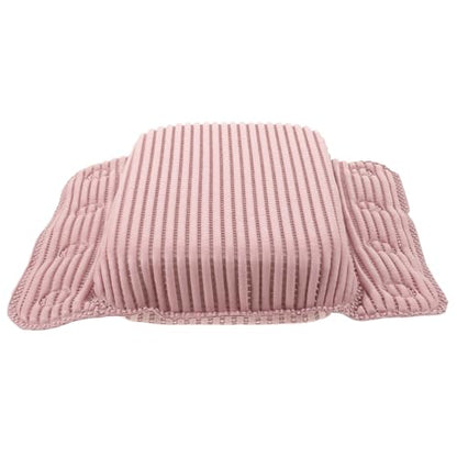 YARNOW Non-Slip Pink Bath Pillow for Tub with 8 Strong Suction Cups, Ergonomic PVC Doublewing Headrest Neck and Back Support, Easy to Clean Bath Accessory for Women at Home or Hotel