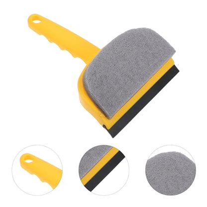 SHERCHPRY Mini Silicone Bathroom Squeegee Water Wiper for Shower Glass Doors and Mirrors, Compact Yellow Window Cleaner with Portable Handheld Design for Sink and Car Mirror Cleaning