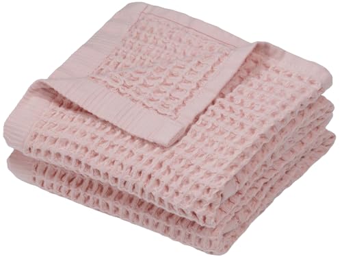 DEMMEX Organic Cotton Waffle Weave Turkish Hand Towels for Bathroom & Kitchen, Large 20x30 in, 100% Oeko-TEX Certified Ultra Soft Cotton, Lightweight Quick Dry Waffle Hand Towels, Set 2 (Blush Pink) - color: Blush Pink