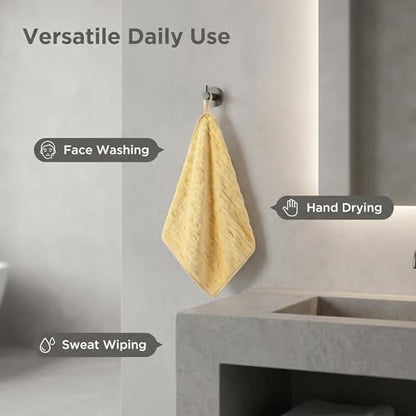 3 Pack Microfiber Hand Towels for Bathroom with Hanging Loops Quick Dry Small Towel Set for Bathroom Kitchen 14 x29.6inch (Yellow) - color: Yellow