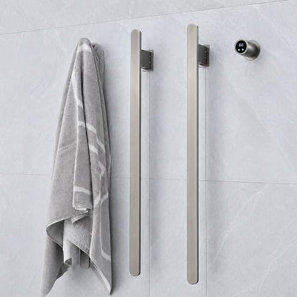 Bathroom Heated Towel Rack, Gray Towel Warmer, 3 Bars, 110V | Smart Touch Control, Wall Mounted, Concealed Hardwired, Stainless Steel, Dry Towels in Modern Bathrooms, Space-Saving Design - color: Gray-3 Bars