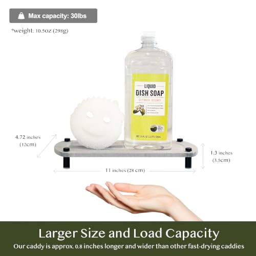 2PCS Absorbing Stone Soap Tray, Quick Dry Diatomaceous Earth Drying Rack | Self-draining, mold-resistant water absorbing soap holder; shower caddy, soap dispenser & sponge organizer, kitchen bathroom. - color: Glacier Gray