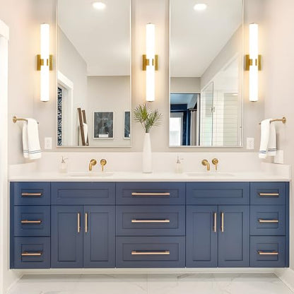 AIJIASI Bathroom Vanity Light Fixtures Over Mirror - 22.8 Inch Gold Bathroom Light Fixtures with Acrylic Shade 18W Dimmable 5CCT LED Vanity Light Modern Bathroom Sconces - color: Gold, size: 22.8 INCH