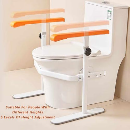 Toilet Safety Rails,Toilet Assistance Handles Safety Frames,Free Standing Adjustable Height Width Toilet Safety Frame Portable and Space-Saving