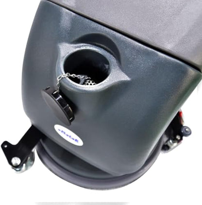 Emotor 15'' Foldable Walk Behind Floor Scrubber Machine Hand Push Scrubber Machine for Industrial Commercial Usem,Upgrade Automatic Water Flow, Machine Size 32"X18"X25"(Gray)