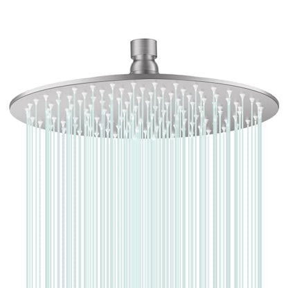 All Metal Rain Shower Head - Heavy Duty Stainless Steel, Easy Install, High Water Flow, Ultra-Thin Modern Design for Bathroom (Brushed Nickel, 10）BNW0088 - color: Brushed Nickel, size: 10